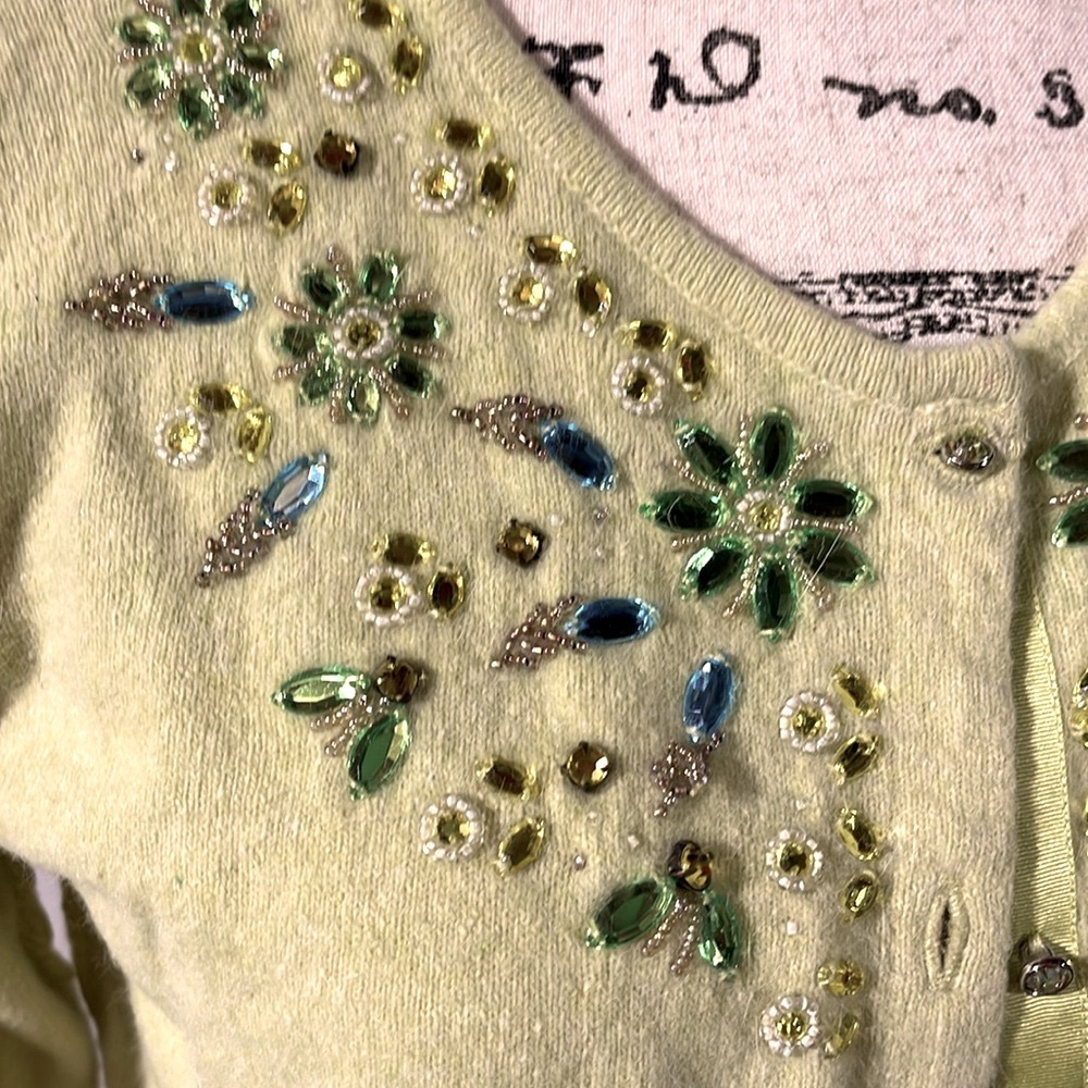 Free People Soft Green Beaded Cardigan - Picture 11 of 12